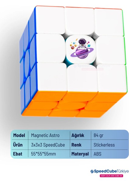 Luxury Magnetic Astro M 3x3 Profesyonel Manyetik Mıknatıslı Rubik Küp Akıl Küpü Zeka Küpü Speedcube Eğitici 1 Adet