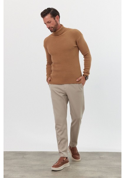 Erkek Balıkçı Yaka Slim Fit Fitilli Triko Kazak modelleri