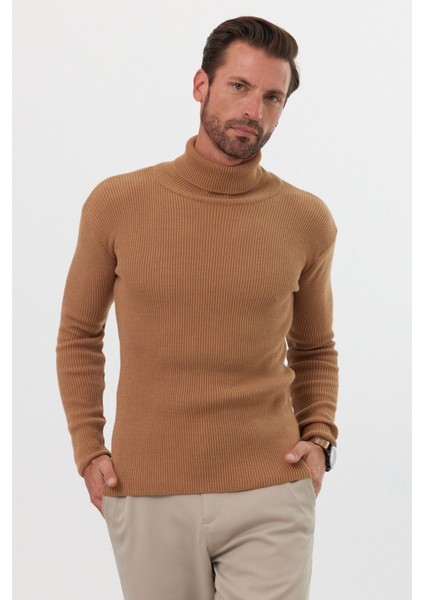 Erkek Balıkçı Yaka Slim Fit Fitilli Triko Kazak fırsatları