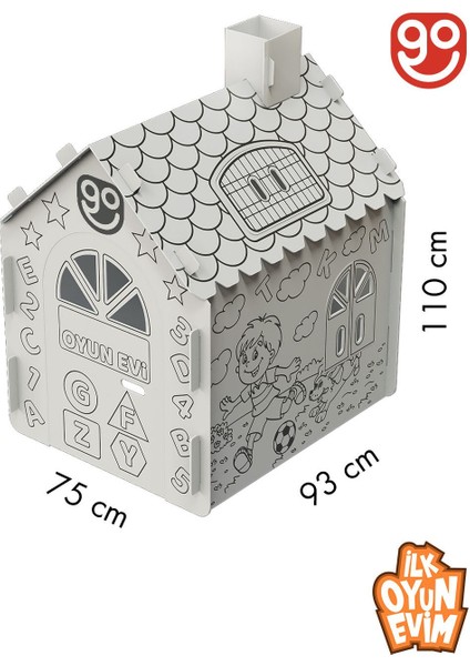 Luxury Ilk Oyun Evim Xxl Boy Dayanıklı Karton Boyama Aktivite Evi Boyama Evi 1 Adet