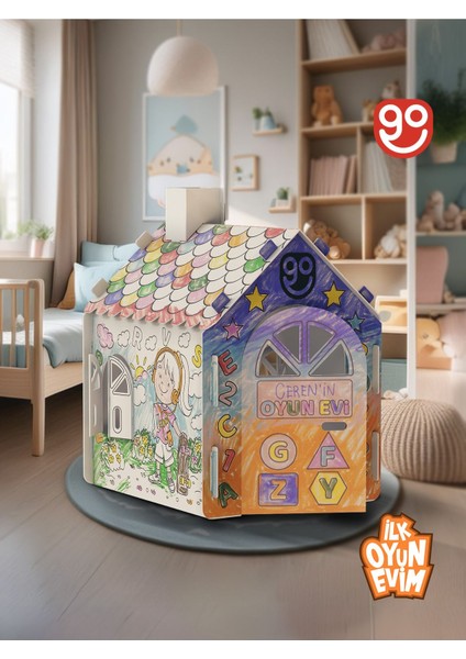 Luxury Ilk Oyun Evim Xxl Boy Dayanıklı Karton Boyama Aktivite Evi Boyama Evi 1 Adet