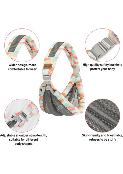 Ayarlanabilir Ergonomik Bebek Sling Taşıyıcı Nefes Alabilir, Tek Omuzda Taşınabilir