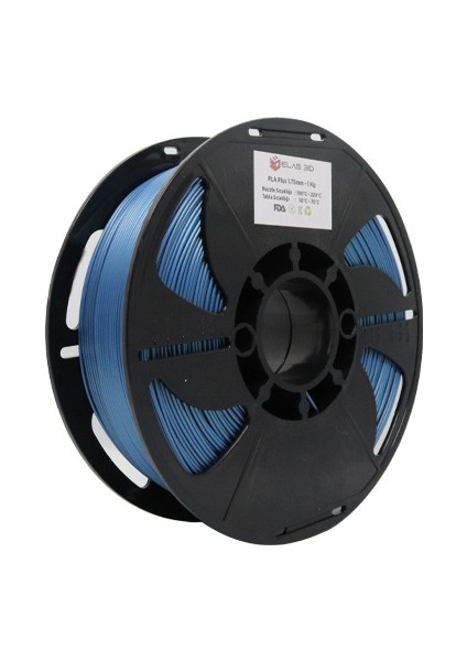 ELAS3D PLA+ Sedefli Mavi Renk Filament 1.75mm 1KG