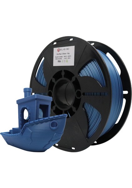 ELAS3D PLA+ Sedefli Mavi Renk Filament 1.75mm 1KG fiyatları