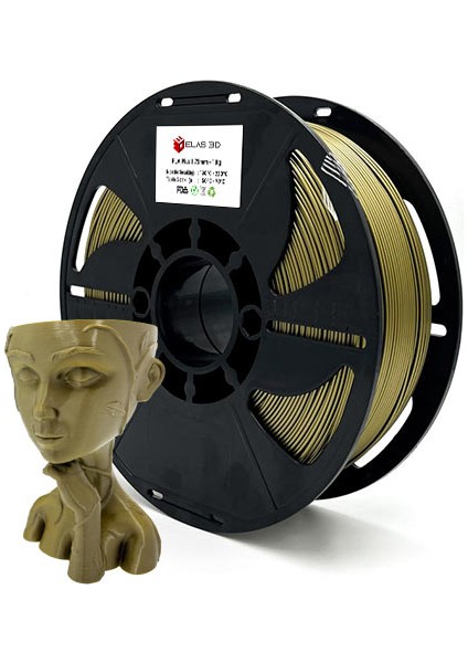ELAS3D PLA+ Bronz Renk Filament 1.75mm 1KG