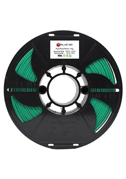 ELAS3D PLA+ Yeşil Renk Filament 1.75mm 1KG
