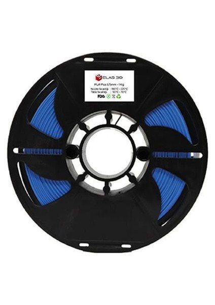 ELAS3D PLA+ Mavi Renk Filament 1.75mm 1KG