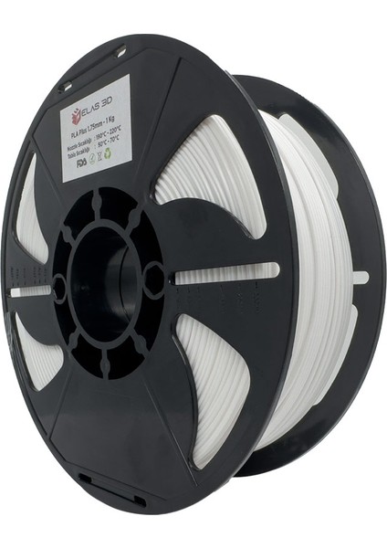 ELAS3D PLA+ Beyaz Renk Filament 1.75mm 1KG fiyatları