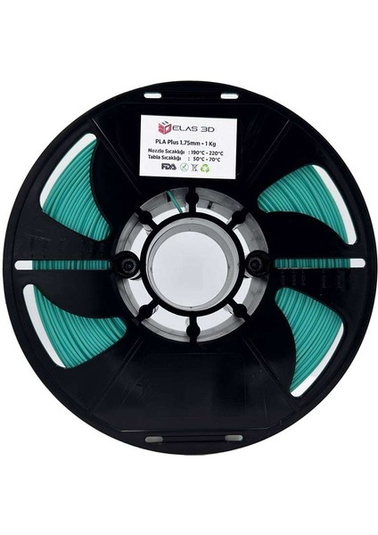 ELAS3D PLA+ Su Yeşili Renk Filament 1.75mm 1KG