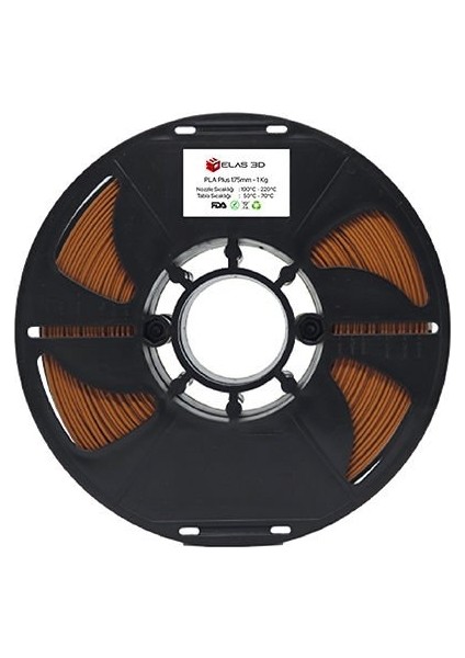 ELAS3D PLA+ Kahverengi Renk Filament 1.75mm 1KG