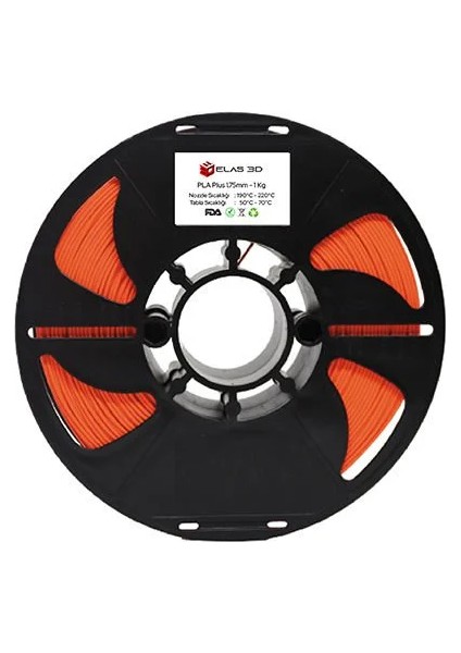 ELAS3D PLA+ Turuncu Renk Filament 1.75mm 1KG