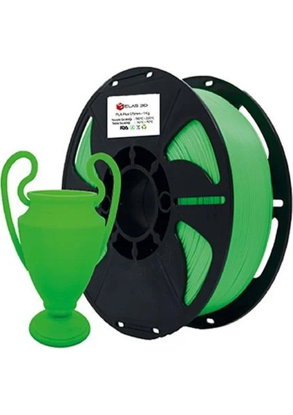 ELAS3D PLA+ Fıstık Yeşili Renk Filament 1.75mm 1KG