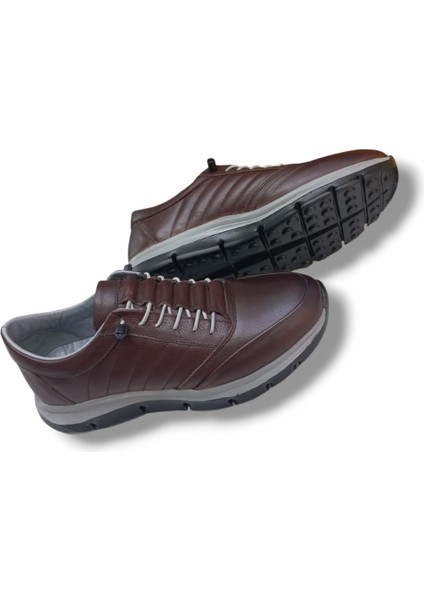 GR0285 Hakiki Deri Özel Ortopedik Faylon Taban Erkek Sneaker Yürüyüş Ayakkabısı