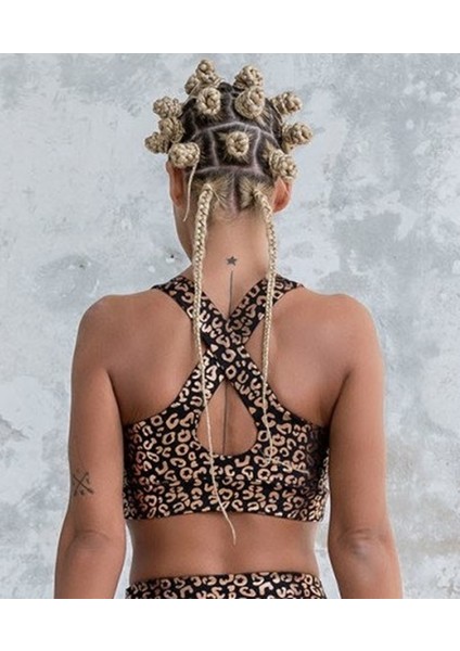 Sırtı Kalın Çapraz Askılı Deri Görünümlü Kumaş Sporcu Sütyeni fiyatları