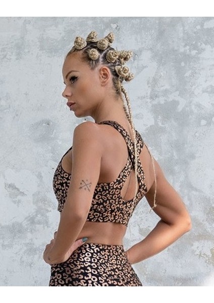 Sırtı Kalın Çapraz Askılı Deri Görünümlü Kumaş Sporcu Sütyeni fırsatları