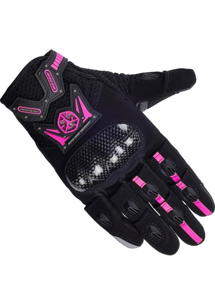 MC20W Yazlık Korumalı Kadın Motosiklet Eldiveni Pembe