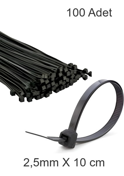 Siyah Plastik Cırt Kelepçe 2.5MM-10CM Kablo Bağı Elektrik Kablosu 100 Adet fiyatları