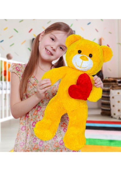Luxury 50 cm Kalpli Peluş Sevimli Ayıcık 1 Adet