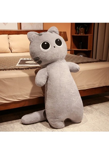 Luxury Yastık Kedi 50CM Büyük Boy Gri Renk Kedi Peluş Oyuncak Kawaii Sanrio Kitty Peluş Kuromi 1 Adet
