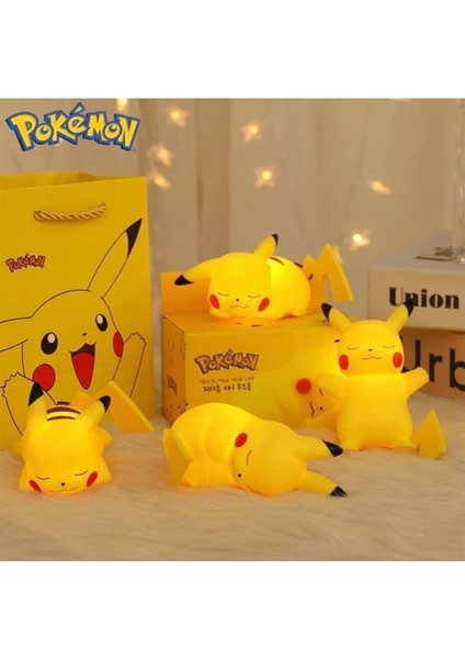 Luxury Pikacu Gece Lambası 1 Adet Gece Lambası Parlayan Sevimli Anime Yumuşak Lambaları Yatak 1 Adet