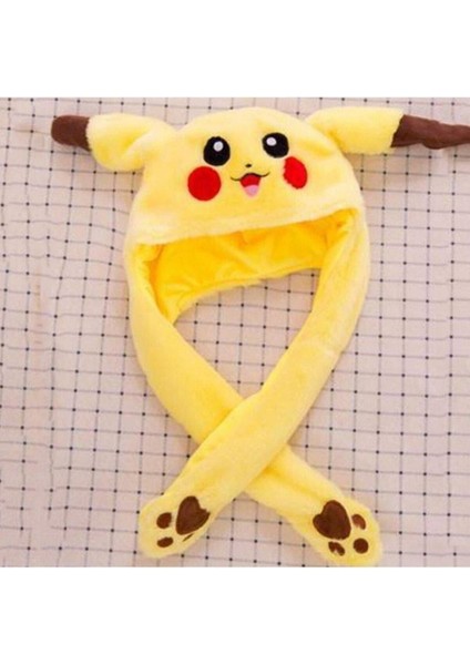 Luxury Kulakları Hareket Eden Pikachu Işıklı 4 Modlu LED Yanan Oynayan Kulaklı Pikachu 1 Adet