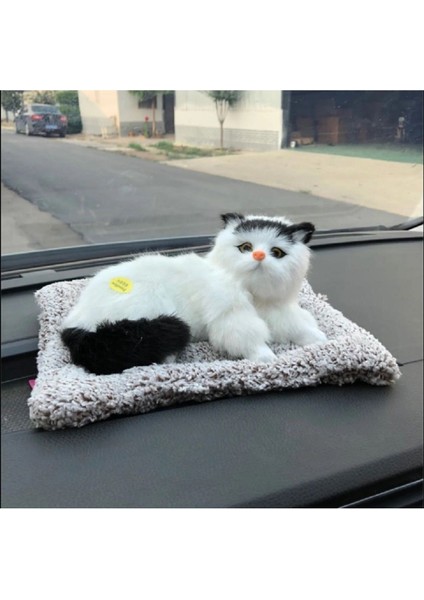 Luxury Simülasyon Kedi Peluş Oyuncak Aktif Karbon Gerçekçi Kedi Bambu Kömür Arıtma Gerçek Hayat Peluş 1 Adet