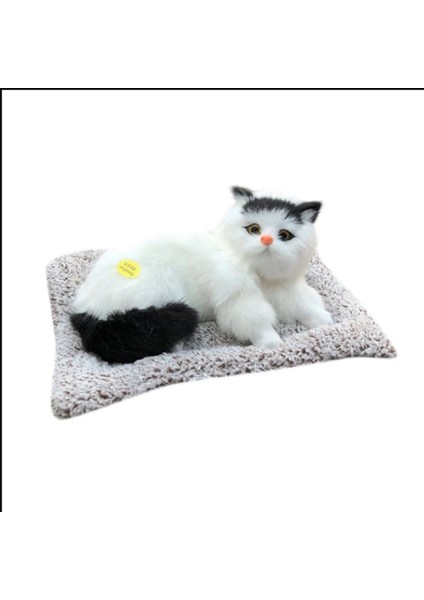 Luxury Simülasyon Kedi Peluş Oyuncak Aktif Karbon Gerçekçi Kedi Bambu Kömür Arıtma Gerçek Hayat Peluş 1 Adet