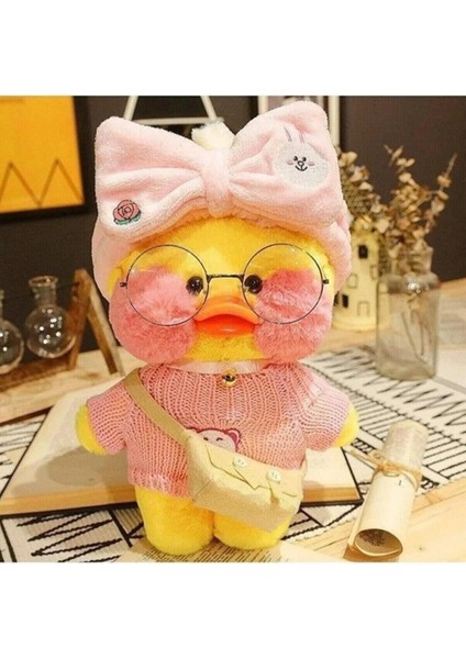 Luxury Resimdeki Gibi Gelmektedir Kawai Karikatür 30CM Ördek Peluş Doğum Günü Hediyesi Aksesuarlı Ördek 1 Adet