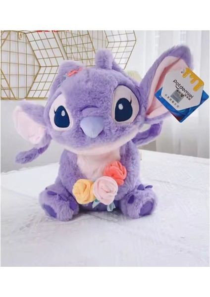 Luxury Stitch Angel Peluş Oyuncak Lilo Stitch Arkadaş Uyku Arkadaşı Çiçekli 35CM 1 Adet fiyatları