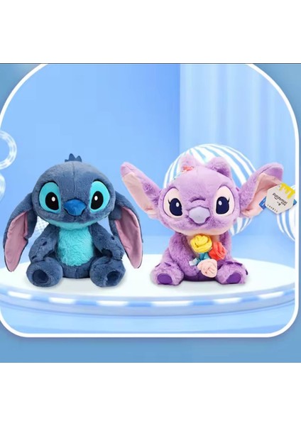 Luxury Stitch Angel Peluş Oyuncak Lilo Stitch Arkadaş Uyku Arkadaşı Çiçekli 35CM 1 Adet fırsatları