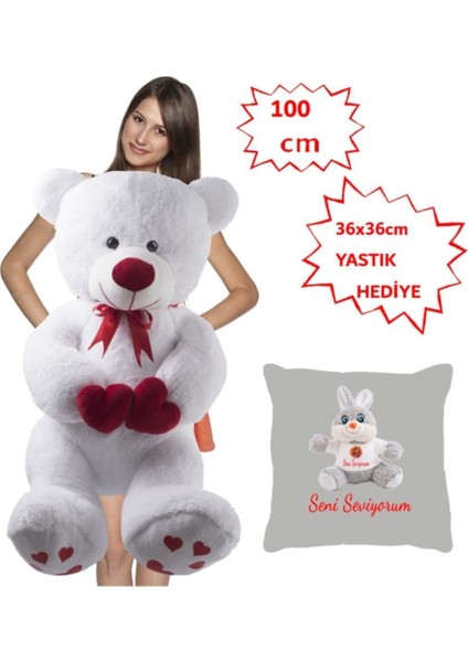 Luxury Özgüner 100 cm Beyaz Bobo Peluş Ayı Tavşan Yastık Hediyeli 1 Adet fiyatları