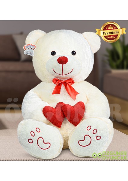 Luxury Sevgi Dolu 130 cm Peluş Ayı – Çift Kalp ile Aşkınızı Ifade Edin 1 Adet