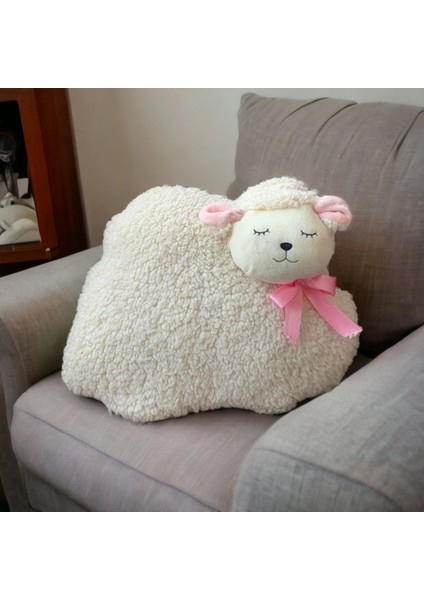 Luxury Toyzz Pelus Kuzu Suratli Bebek ve Cocuk Odasi Oyuncakli Pelus Yastik 1 Adet modelleri