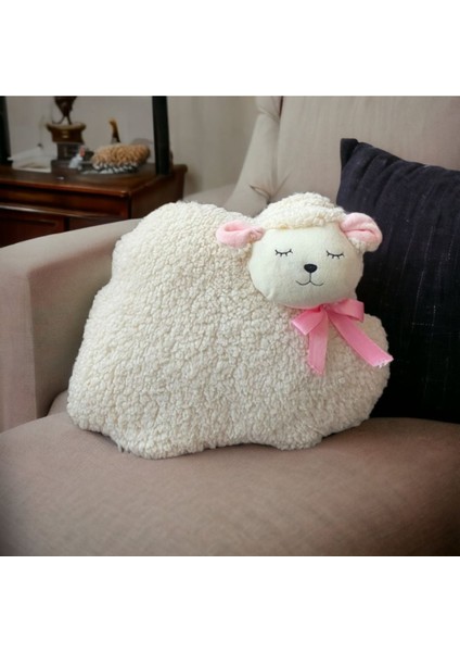 Luxury Toyzz Pelus Kuzu Suratli Bebek ve Cocuk Odasi Oyuncakli Pelus Yastik 1 Adet fırsatları