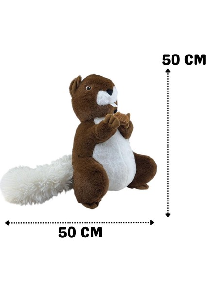 Luxury Peluş Sincap 50 cm Boyunda Fındık Tutan Kahve Beyaz Disneyland Çocuklar ve Yetişkinler Için Hediye 1 Adet