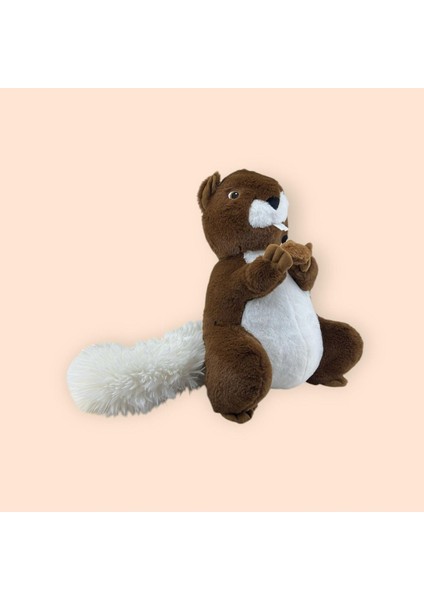 Luxury Peluş Sincap 50 cm Boyunda Fındık Tutan Kahve Beyaz Disneyland Çocuklar ve Yetişkinler Için Hediye 1 Adet