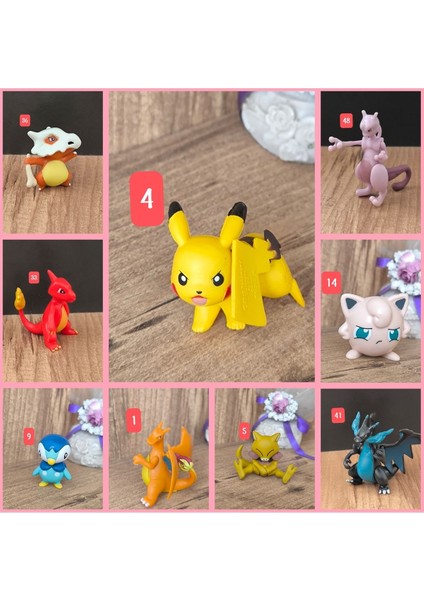 Luxury Pokemon Figür 4cm Mini Pokemon Figür 1 Adet Pikachu 1 Adet