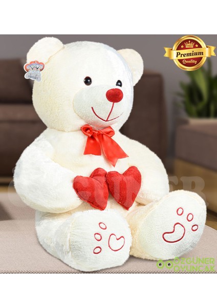 Luxury Sevgi Dolu 130 cm Peluş Ayı – Çift Kalp ile Aşkınızı Ifade Edin 1 Adet modelleri