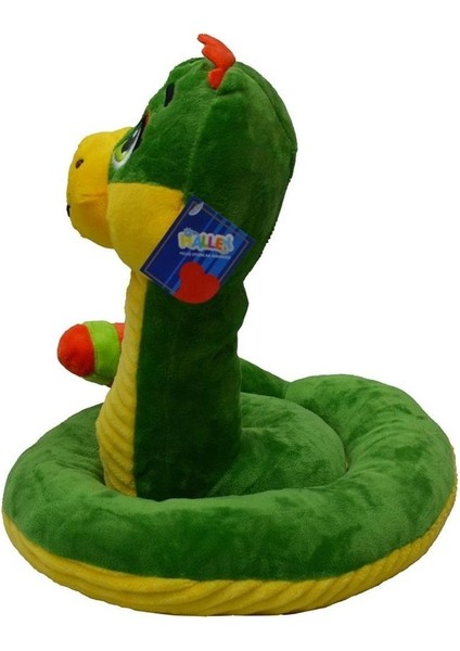 Luxury Yılan Peluş Oyuncak Çıngıraklı Sevimli Yılan Peluş 25 cm - Uyku ve Oyun Arkadaşı Peluş Oyuncak Yeşil 1 Adet