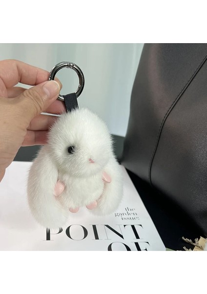 Luxury Mini Pofuduk Tavşan Anahtarlık 10CM Ithal Oyuncak 1 Adet