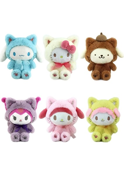 Luxury Sarı Renk Sanrio Kawai Peluş Oyuncak 25CM Kedi Peluş My Melody Hello Kitty 1 Adet modelleri