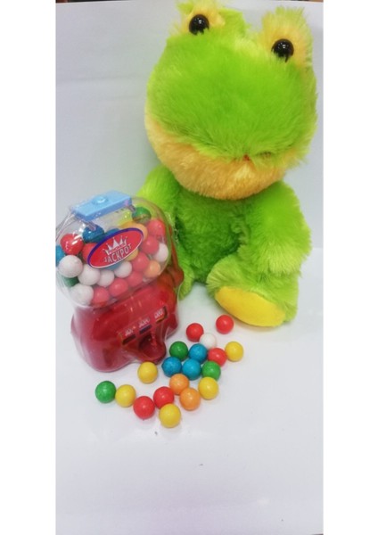 Luxury 2 Si 1 Arada / Sevimli Arkadaşım Kermit Kurbağa 20 cm ve Jackpot Sakız Makinası. 1 Adet
