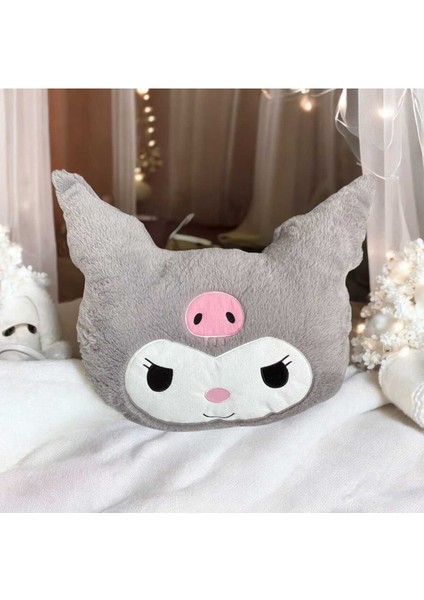 Luxury Sevimli Kuromi Yastık & Uyku Arkadaşı Yumuşak Peluş Kumaş Kuromi Yastık & Yumuşak Peluş Oyuncak 1 Adet