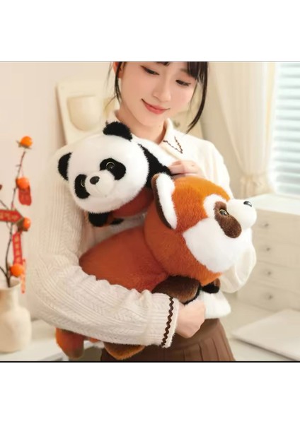 Luxury Banbo Çift Taraflı Panda Sincap Peluş Oyuncak 25CM 1 Adet