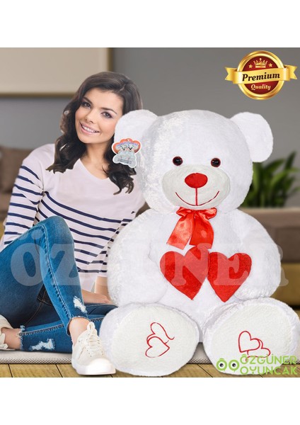 Luxury Sevgi Dolu 130 cm Peluş Ayı – Çift Kalp ile Aşkınızı Ifade Edin 1 Adet fırsatları