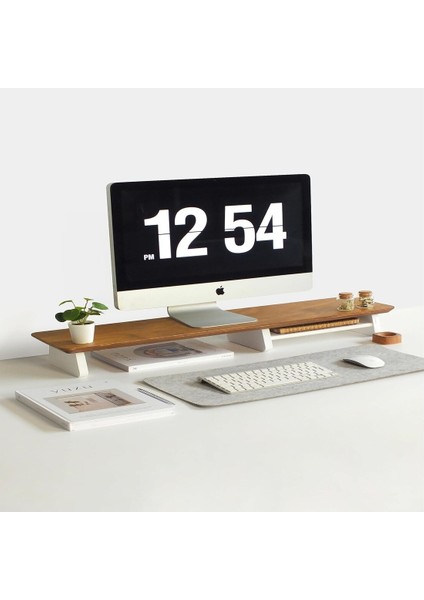 Monitör Yükseltici, Monitör Standı, Ahşap Ekran Yükseltici (Meşe)