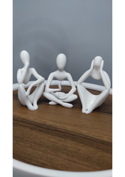 Bedensiz Bedenler: Meditasyon, Kral ve Düşünür Dekoratif Hediyelik Biblo Plastik 12 cm Beyaz fırsatları