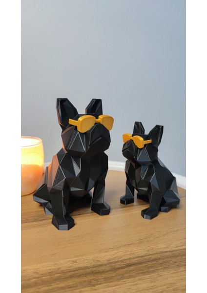 2 Li Set Bulldog Figürlü Modern Dekoratif Hediyelik Siyah Gold 15 cm /12 cm Plastik Gizzstore Home fiyatları