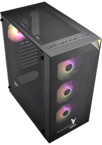 Vento VG3400S Rgb Temperli Cam USB 3.0 Mesh Siyah Atx Hyper Pro H3-650 80 Bronze Gaming Kasa