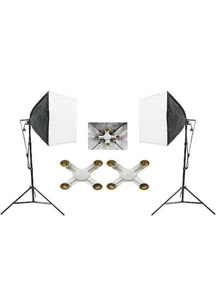 4 Duylu Softbox (2 Adet) + 2 M Işık Ayağı Lambasız